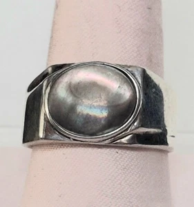 MEN'S C.NOIR 925 STERLING SILVER AND ABALONE RING SIZE 9.5 - Picture 1 of 11