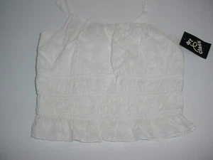 Art Class Girl's Size 14 (XL) White Ruched Waist Eyelet Tank Top - Picture 1 of 6