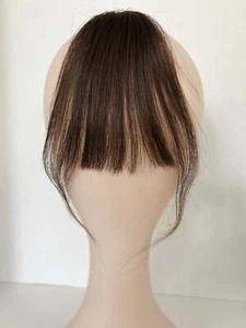 Fake Bangs | Clip in Bangs cabello humano real marrón oscuro - Imagen 1 de 6