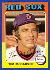 1975 Topps Baseball # 586 Tim McCarver Boston Red Sox EXMT
