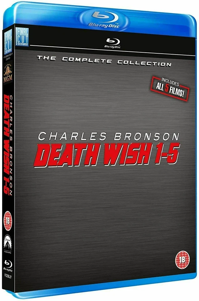 Death Wish 1 2 3 4 5 The Complete Collection (Charles Bronson) Region B Blu-ray - Image 1 of 1