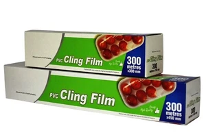 CLEAR STRONG Catering Cling Film Cutter Box 300mm x 300m & 300m x 400mm Food - Picture 1 of 6