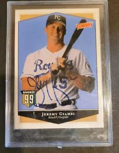 Jeremy Giambi novato automático 1999 Upper Deck Victory #183 (RC) Kansas City Royals - Imagen 1 de 2