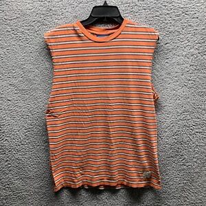 Vintage Ralph Lauren Shirt Adult Extra Large XL Orange Blue Sleeveless Mens *