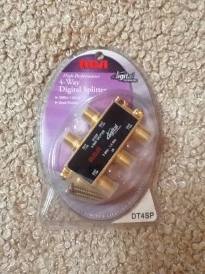 New RCA High-Performance Gold Plated 4-Way Digital Splitter 5MHz - 1.0GHz DT4SP - Image 1 of 2