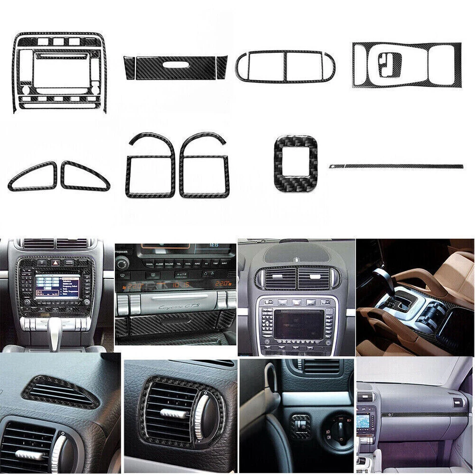 Kit completo de cubierta interior de fibra de carbono de 23 piezas para Porsche Cayenne Sport 03-10 Foto 1 de 4