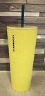 Starbucks 2024 Winter Angular Neon Yellow Stainless Steel Soft Touch Tumbler NEW
