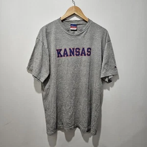 Vintage Kansas Jayhawks Champion Grey T-Shirt Size XL University College Sports - Picture 1 of 9