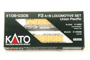 KATO N-Scale 106-0305 F3 A+B LOCOMOTIVE SET Union Pacific #1453 #1453B - Picture 1 of 22