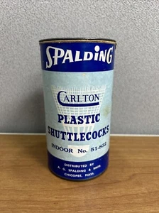 VINTAGE SPALDING CARLTON SET OF 4 PLASTIC SHUTTLECOCKS MADE IN ENGLAND -ORIG CAN - Picture 1 of 13