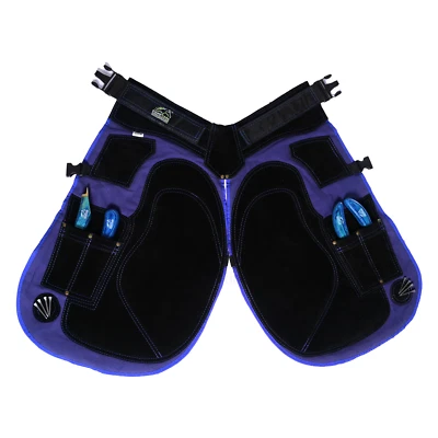 Farrier  Chaps Leather & Canvas 4 Knife Pocket & Nail Magnet  with Back Support. - Image 1 of 4