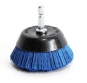 S&R Topfbürste 65 mm, Sechskant Schaft 1/4" (6,35 mm) mit feinem NYLON-DRAHT - Bild 1 von 4