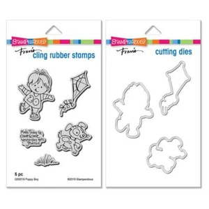 Stampendous Retired Cling Stamp & Die Set "Puppy Boy" QS5019 QD5019 - Picture 1 of 1