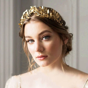 Greek Goddess Laurel Wreath Leaf Headband Head Band Wedding Party Crown - Picture 1 of 11