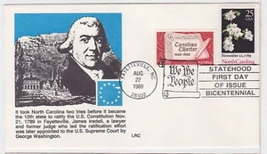 TurtlesTradingPost- North Carolina Bicentennial 1989 #2347 FDC- LRC Combo Cover - Picture 1 of 1