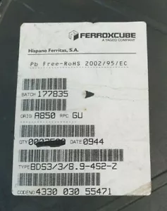 FERROXCUBE BDS3/3/8.9-4S2-Z Ferrite SMD 100/PK (BR1.6B3) - Picture 1 of 1