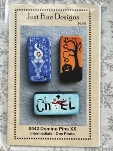 Just Fine Designs 442 Domino Pins XX Decorative Painting Boo Martini Pumpkin - Picture 1 of 1