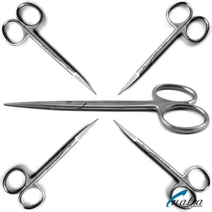 Set 5 forbici IRIS dritte micro seghettate cesoie chirurgiche 4,7 pollici NATRA - Foto 1 di 4