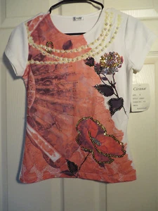 Vintage CIRANA Women's NWT Old Stock Top Blouse Size M Embellished Made by Hand - Picture 1 of 6