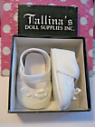 Tallinas Baby Shoe WhiteVinyl/Lace/Flower/Satin Bow🎀MaryJane 315 Size 1 NIB