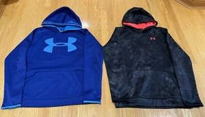 UNDER ARMOUR HOODIE JACKET LOT OF 2 BOYS SIZE YOUTH XL BLUE & DARK GRAY - Picture 1 of 6