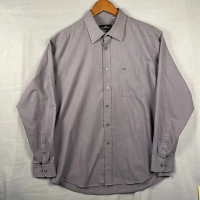 Camisa de vestir Balenciaga para hombre 17,5 - 34/35 XL gris carbón BB botón bordado Foto 1 de 4