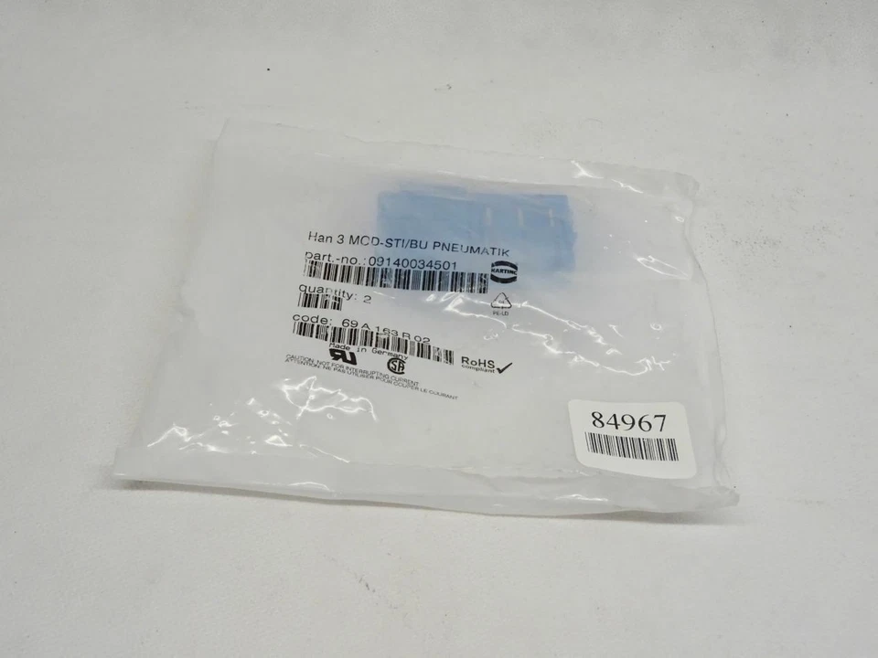 Harting Han 3 MOD-STI/BU Pneumatik 09140034501 / Neu OVP versiegelt - Bild 1 von 1