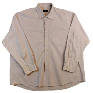 Club Room Dress Shirt Mens 18.5 34/35 White Pink Check Regular Fit Long Sleeve - Picture 1 of 10