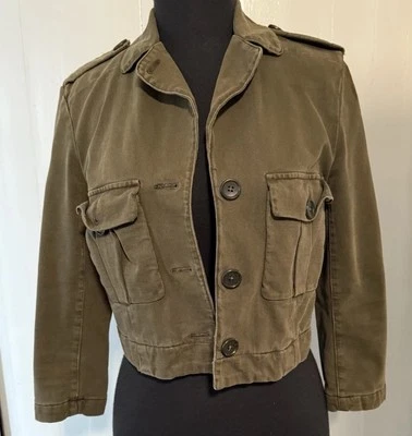 Стандартный James Perse длинным рукавом укороченный военная куртка женщин 2 зеленый выцветший - Изображение 1 из 4