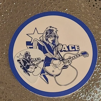 Pegatina Space Ace y selección de guitarra logotipo de Kiss Ace Frehley novedad logotipo azul blanco Foto 1 de 2
