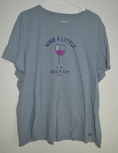 Camiseta Life Is Good para mujer Crusher Lite 3XL gris vino un poco de risa mucho lote - Imagen 1 de 6