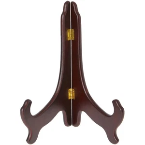 Bard's klappbarer dunkler Holzständer, 9" Höhe x 7,25" Breite x 5" Tiefe (für 9" - 10,5" Platten) - Bild 1 von 1