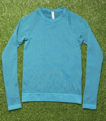 Lululemon Rest Less Pullover LS Top Size 4 Ribbed Teal Color Code URGJ/OCEA - Image 1 of 4