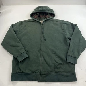 LL Bean Katahdin Iron Works Sudadera con Capucha Cremallera Completa Forrada Verde GRANDE ALTA - Imagen 1 de 8