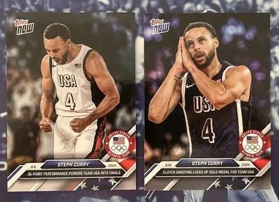 Juegos Olímpicos/Paralímpicos Topps Now 2024 Stephen Curry #27 y #22 Foto 1 de 4
