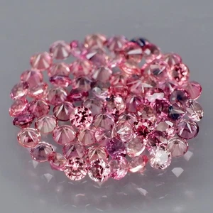 Round Diamond Cut 2 mm.Natural Fancy Color Sapphire Songea,Africa 70Pcs/3.28Ct. - Picture 1 of 6