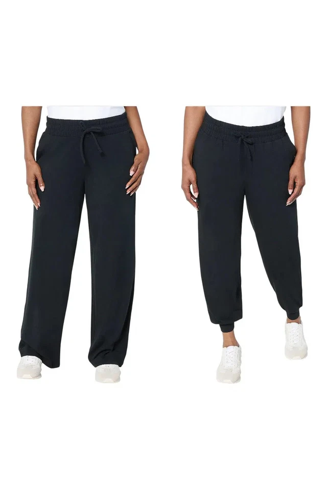 AnyBody Women's 2-Pack Cozy Knit Jogger&Full Length Pants Blk/Blk - Image 1 of 1
