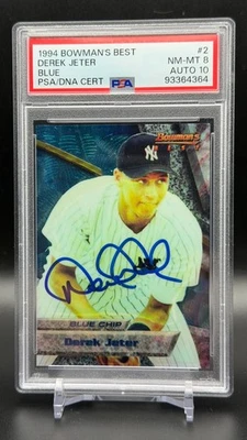 Bowman's Best #2 1994 - Salón de la fama Derek Jeter radiocontrol Blue Yankees PSA 8/Auto 10 Foto 1 de 2