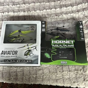 2 R/C Helicopter Hornet Glow In The Dark & Protocol Aviator RC Helicopter - Picture 1 of 4