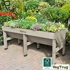 VegTrug 1.8M Medium Raised Wooden Planter Box Grey Flower Pot Garden Outdoor New