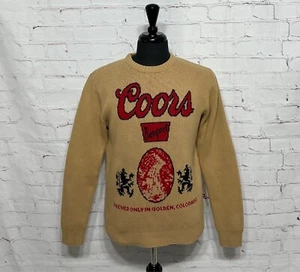 RARE! Coors Banquet x Huckberry Knit Merino Wool Crewneck Beer Sweater Men's M - Picture 1 of 9