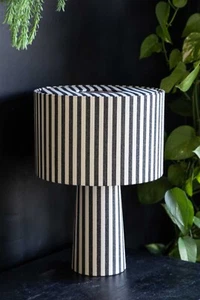Rockett St George Black & White Stripe Table Lamp - Picture 1 of 9