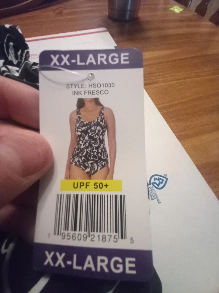 Hurley One Piece Swimsuit 2XL Bathing Suit Black & White Floral Size XXL UPF