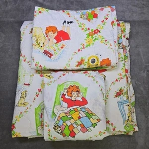 Little Orphan Annie & Dog 1981 manta arena fundas de almohada sábanas planas/ajustadas COMPLETAS - Imagen 1 de 16