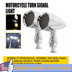 For Yamaha V Star 250 650 950 1100 Chrome LED Blinker Turn Signals Running Light - Picture 1 of 11