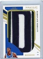 2020-21 Panini Immaculate Collection Nameplate Nobility #JP-JHW Josh Howard #9/9