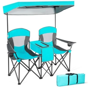 Canopy Shade Portable Heavy Duty Outdoor Beach Folding Camping Chairs w/Cup Hold - Picture 1 of 13