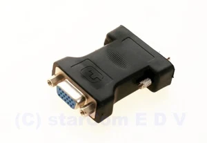 Monitor-Adapter DVI-I Stecker 24+5 > VGA 15-pol Buchse Kupplung Grafikkarte - Bild 1 von 2