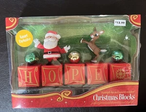 Rudolph the Red Nose Reindeer Christmas “Hope” Blocks By Forever Fun Kmart Exclv - Picture 1 of 4