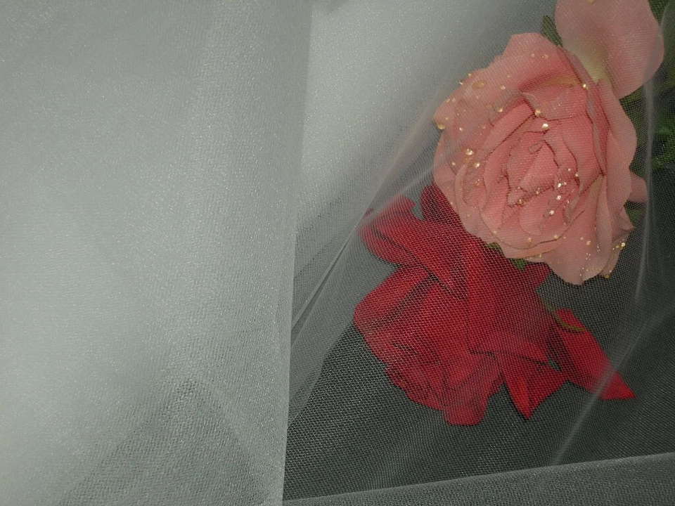 Tela de tul blanco velo de novia red material de velo 104" doble ancho x bty Foto 1 de 1